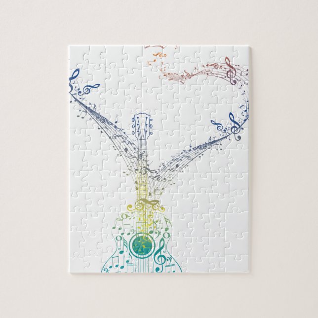 Gitarr och musik noter 8 pussel (Vertikal)