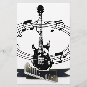 Gitarr och musik noter brevpapper