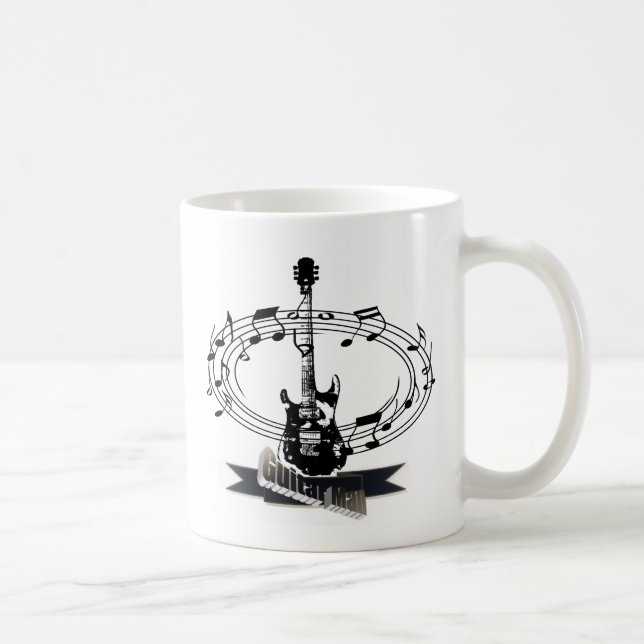 Gitarr och musik noter kaffemugg (Höger)