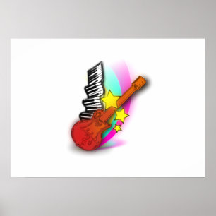 Gitarr och piano poster