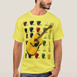 Gitarr och plockautslagsplatsskjorta tee shirt