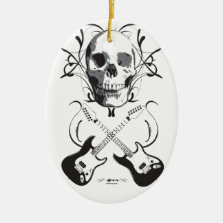 Gitarr- och skalledesign julgransprydnad keramik