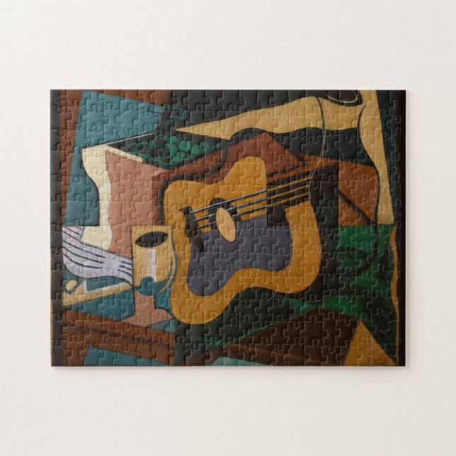 Gitarr och vin Abstrakt målning Pussel (Horisontell)