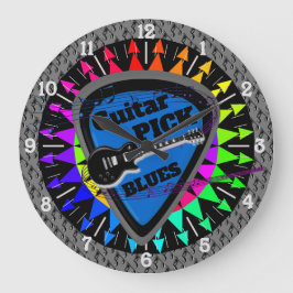 gitarr Plektrum Blues Music Wall Clock Stor Klocka