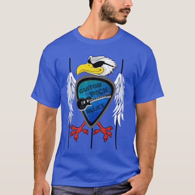 Gitarr Plektrum Blues Regal Eagle T-Shirt (Framsida)