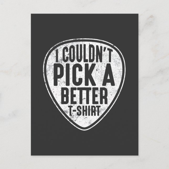 Gitarr Plektrum Electric Bass Guitarist Musician Vykort (Framsida)