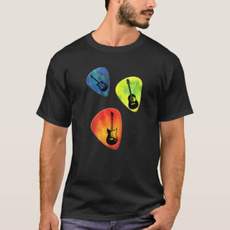 Gitarr Plektrum för Land eller Rock musik och musi T Shirt