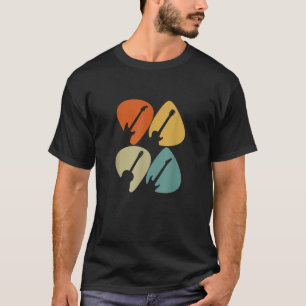 Gitarr Plektrum Vintage Retro Guitarist T Shirt