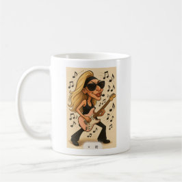 Gitarr Rockin Wild Kvinna Kaffemugg