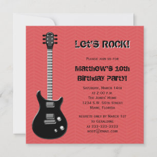 Gitarr Rockstjärna Inbjudningar
