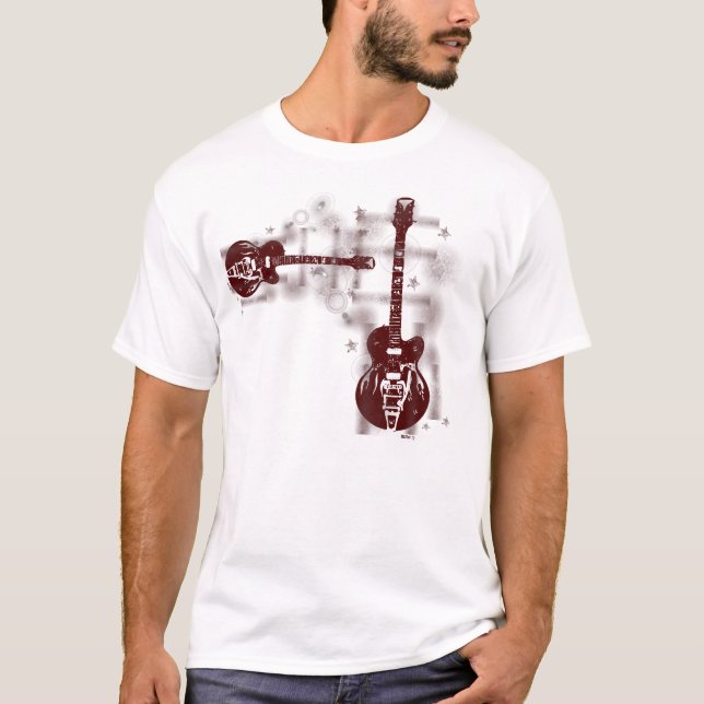 Gitarr röda grafiska 2 t-shirt (Framsida)