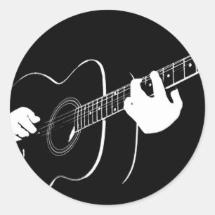 gitarr runt klistermärke