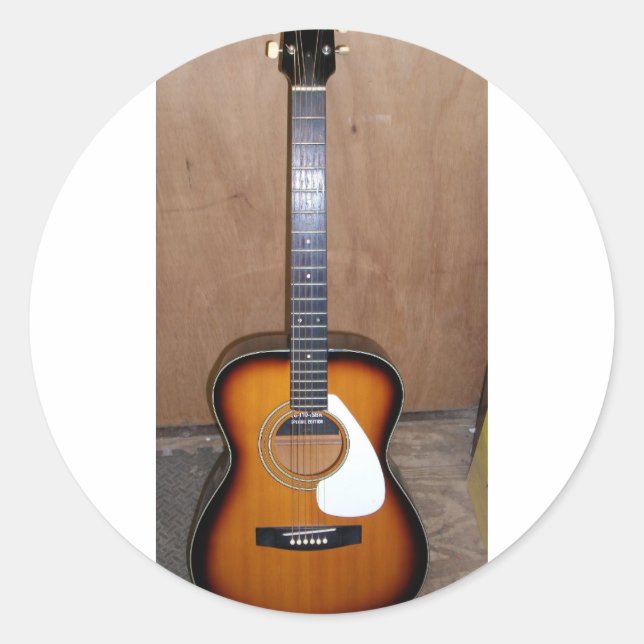 gitarr runt klistermärke (Framsida)