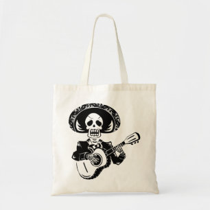 Gitarr som leker day of the deadskelett tygkasse