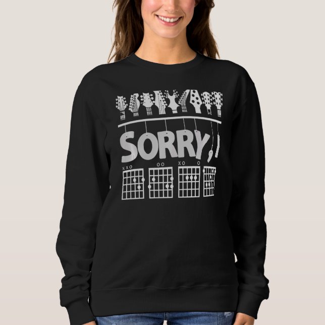 Gitarr  Sorry I Dgaf  Dold meddelande Gitarr-ackor T Shirt (Framsida)