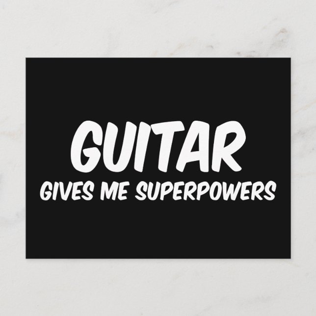 Gitarr superkrafter Rollig superhjälte musik Vykort (Framsida)