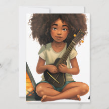 Gitarr svart tjej magi melanin brun hud tjejer