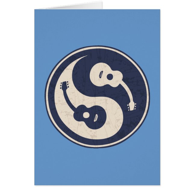 Gitarr Yang - blått Hälsningskort (Framsidan)