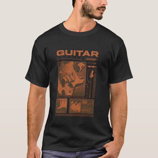 Gitarrälskare Gitarrspelare Streetwear  1 T Shirt (Framsida)