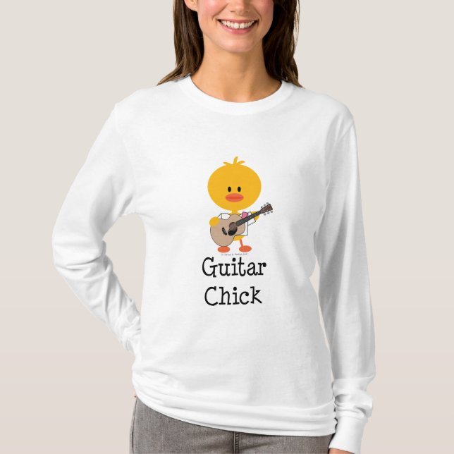 GitarrchickHoodie Tee Shirt (Framsida)