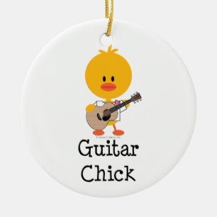 Gitarrchickprydnad Julgransprydnad Keramik