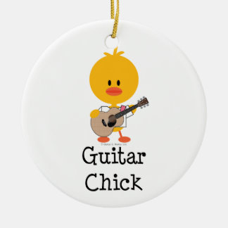 Gitarrchickprydnad Julgransprydnad Keramik