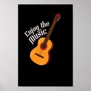 Gitarre "Njut av musiken" Poster
