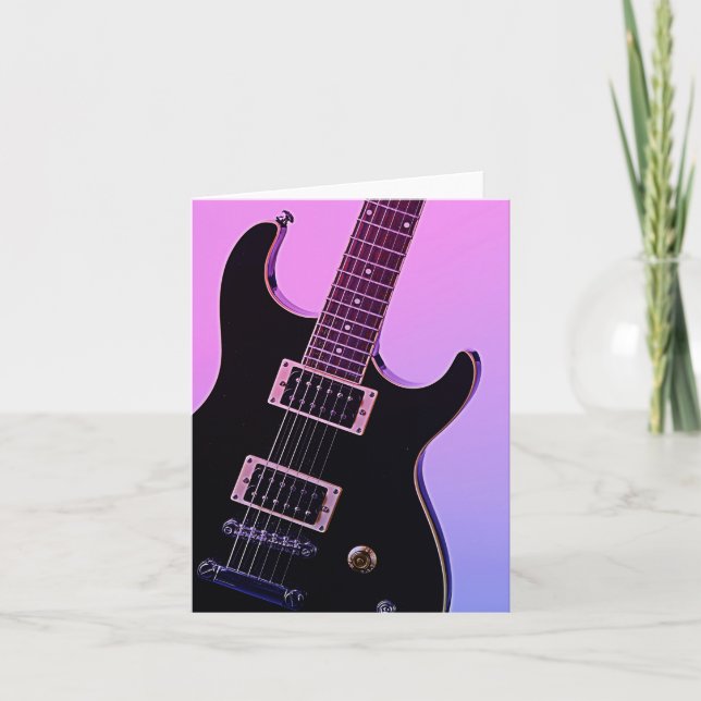 Gitarren avbildar hälsningkort helgkort (Framsida)