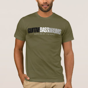 Gitarren bas, trummar T-tröja Tee