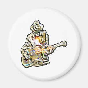 Gitarren Blues Mann - Känn den knapp Magnet