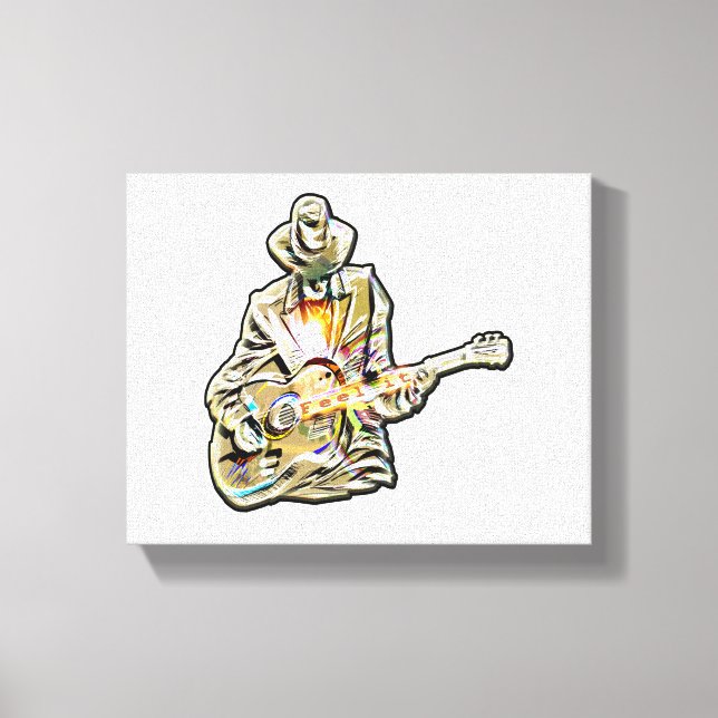 Gitarren Blues Mann - Känn det Canvastryck (Framsida)