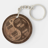 Gitarren och bas- Yin Yang med Wood korn