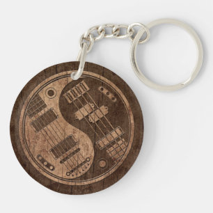 Gitarren och bas- Yin Yang med Wood korn