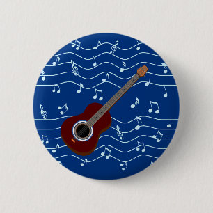 gitarren och musik noter knäppas knapp