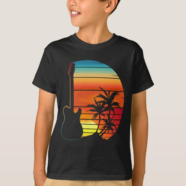 GITARRENS SOLNEDGÅNGS ÄLskare T Shirt (Framsida)