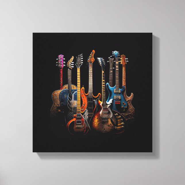 Gitarrer gitarristers present canvastryck (Framsida)