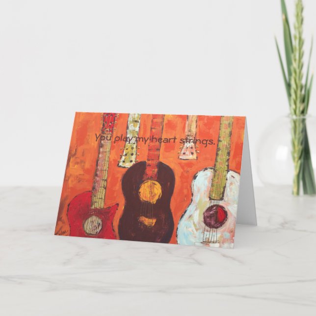 gitarrer leker du min hjärta stränger. kort (Framsida)