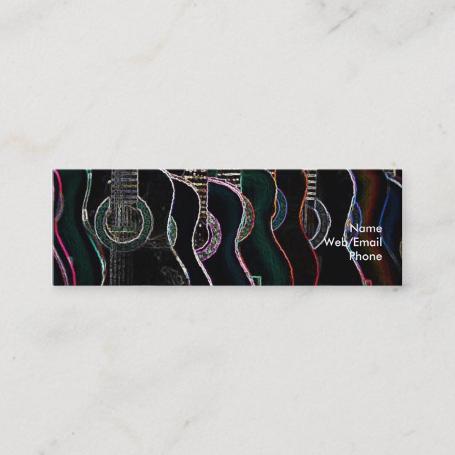 Gitarrer & musik mini visitkort (Framsida)