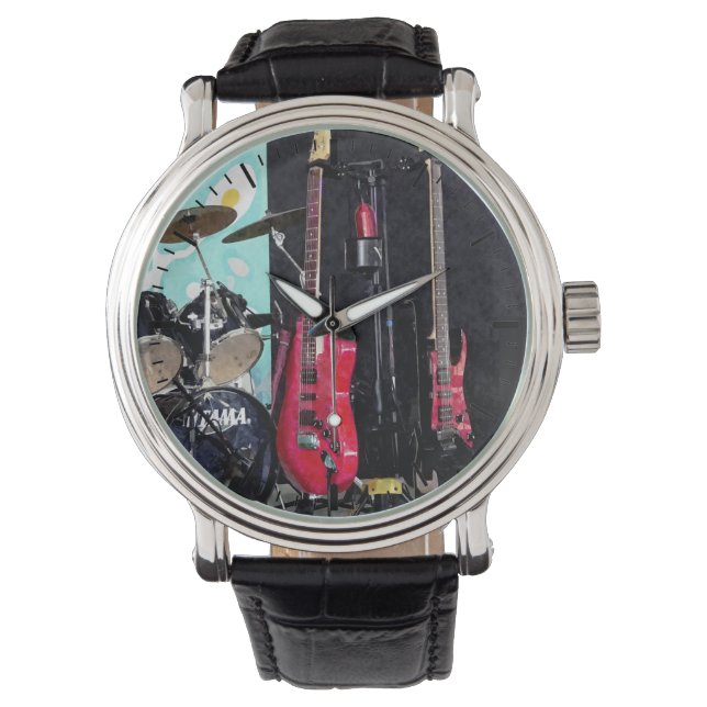 Gitarrer och trummor armbandsur (Framsida)