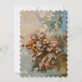 Gitarrer - Platt Invitation storlek: 12,7 cm x 17, Inbjudningar