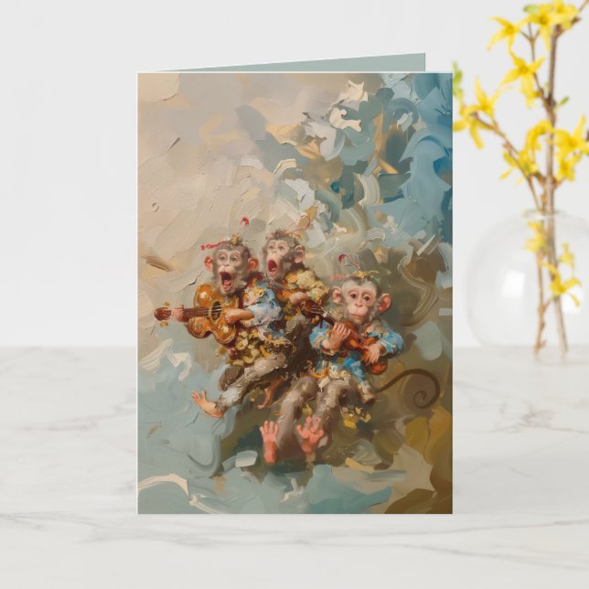 Gitarrer - Vikt gratulationskort Kort (Gul blomma)