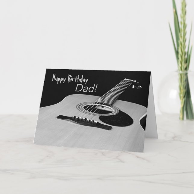 Gitarrfödelsedagkort för pappa kort (Framsida)
