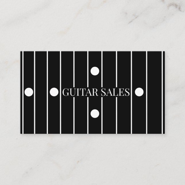 Gitarrförsäljning Modern Ebony Greppbräda Style Pr Visitkort (Framsida)