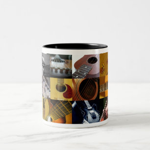GitarrfotoCollage Två-Tonad Mugg
