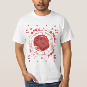 GitarrFuzzpedal, röd vitCollage T Shirt
