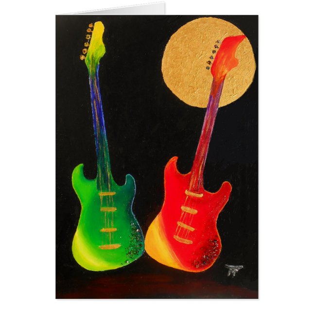 Gitarrglitter Hälsningskort (Framsidan)