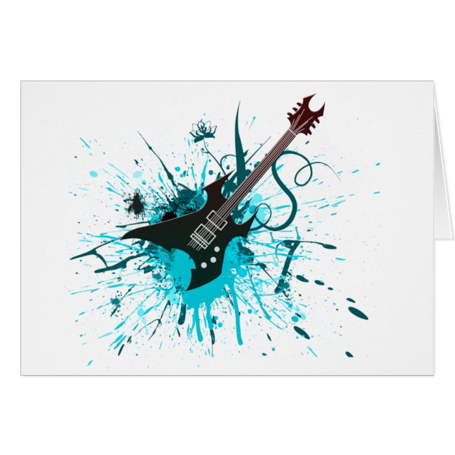 Gitarrgrafitti - alternativ för Emo rock Hälsningskort (Framsidan Horizontal)