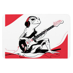 Gitarrgrodan – Cool Musik Djur Konst Magnet
