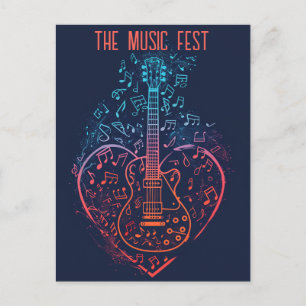 Gitarrhjärta Vykort