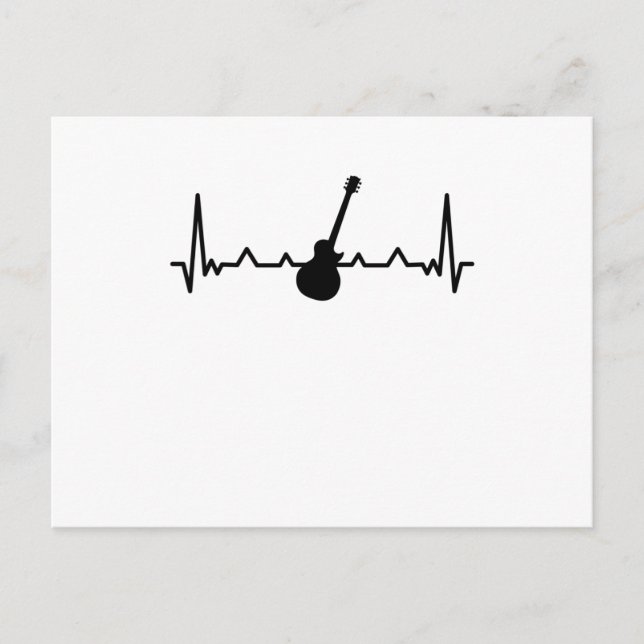 Gitarrhjärtbeats musik och gitarristpresenter vykort (Framsida)
